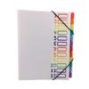 Meerlaagse A4 Witte Documenthouder met Regenboog Tabs - Studenten Examenmap en Archiefmap