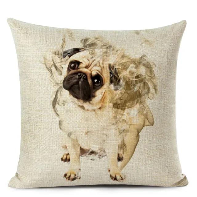 

Декоративная наволочка в мультяшном стиле с милым принтом мопса и французского бульдога для домашнего декора дивана 450mm*450mm