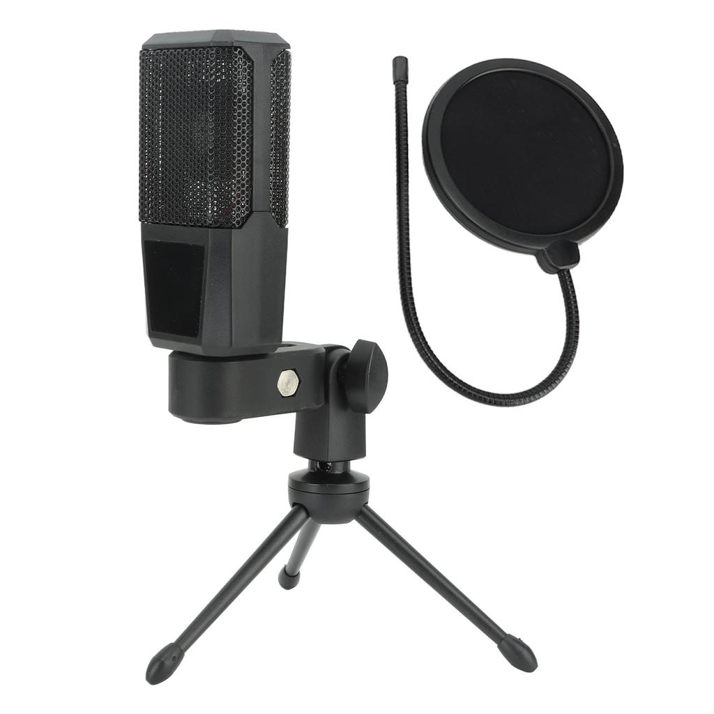 Condenser Microphone Noise Reduction Professional Condenser Mic with Tripod Stand for Live Streaming Podcasting