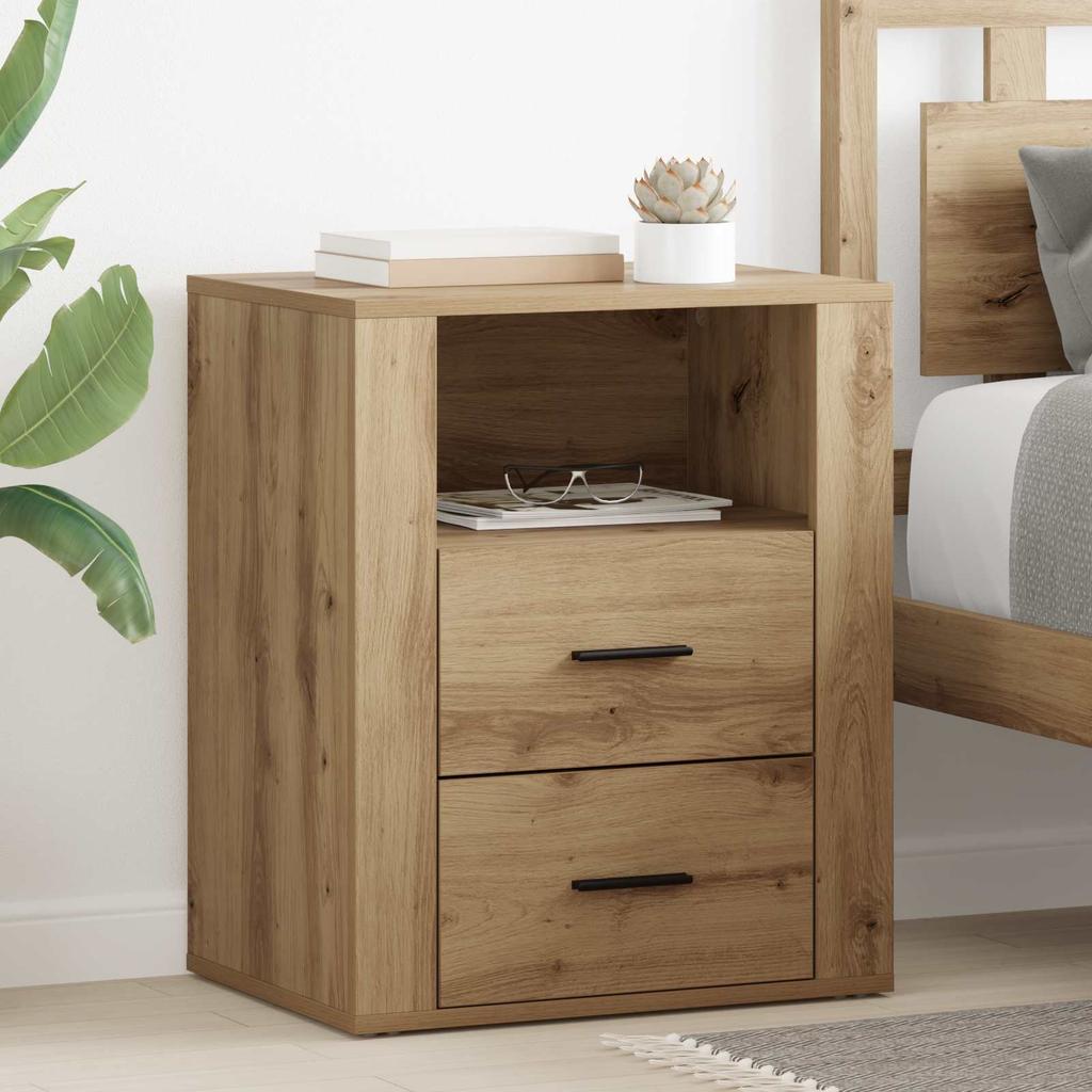 Nightstand Artisan Oak 35 X 50 X 60 Cm Engineered Wood
