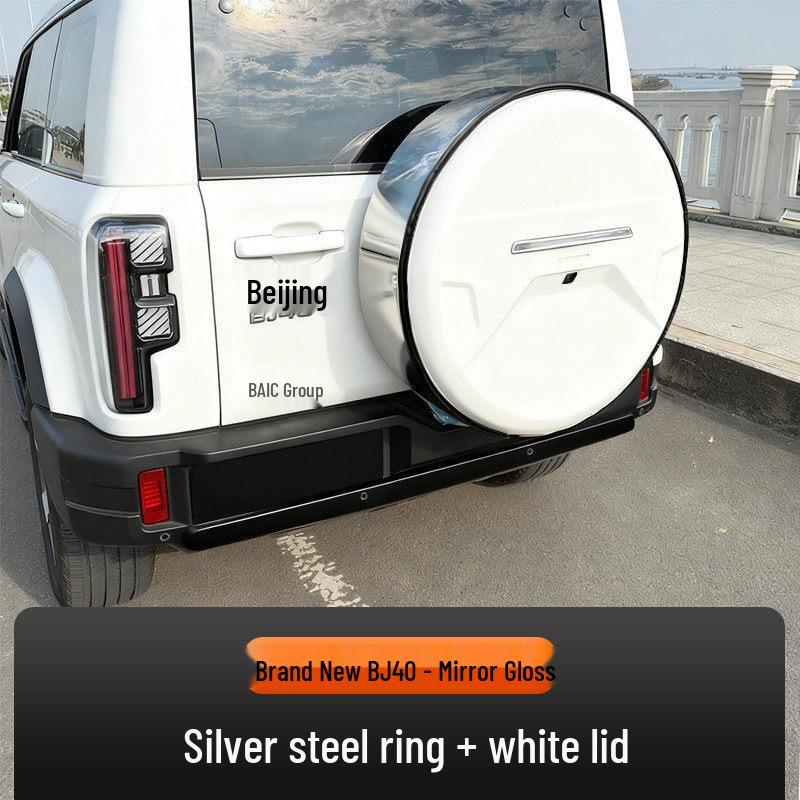 Extended Range Stainless Steel Rear Spare Tire Cover for Beijing BJ40E (Models 13-26)