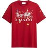 Coach Organic Cotton Logo Sticker Short Sleeve T-Shirt Unisex Tops CDH05-RED