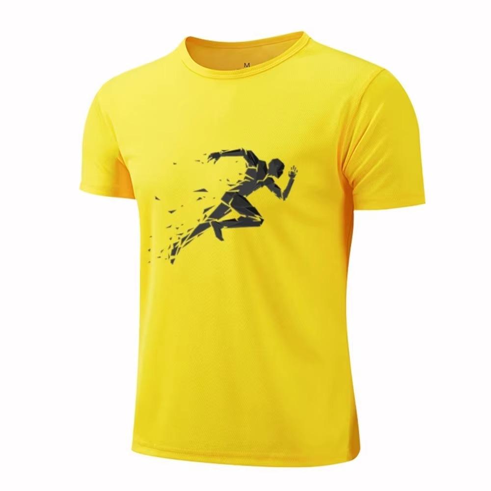 Summer New Men'S Mesh, Eye Breathable, Fast -Drying Fitness Sweatshirts Casual Short -Sleeved T -Shirt Hip -Hop Street Men'S Top