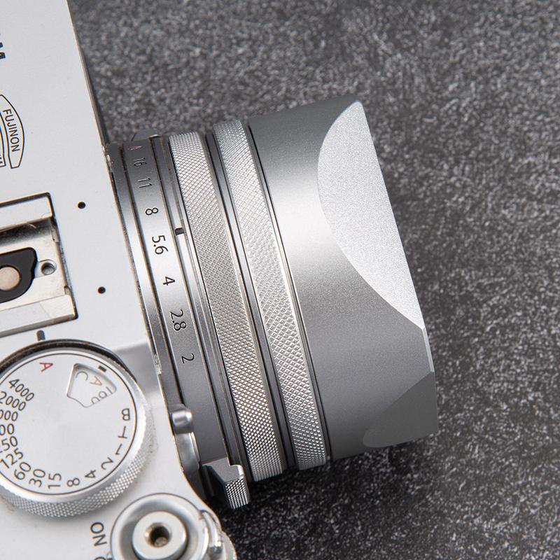 For Fujifilm X100V X100VI Square Camera Lens Hood Metal Screw-in Lens Hood Lens Cap Replaces Photography Accessories
