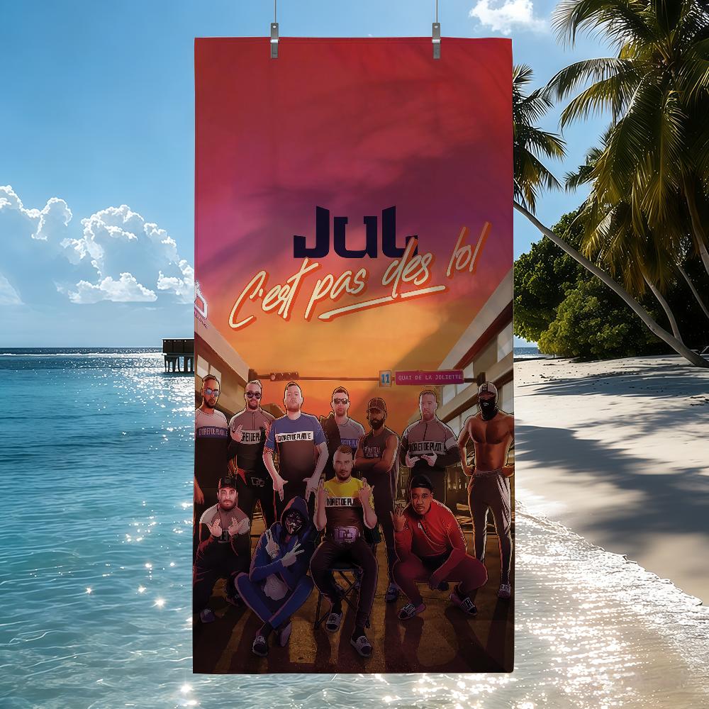 Serviette Chaude du Rappeur Français Jul D&P a vie Pour Natation Yoga Salle de Sport Séchage Rapide Douce et Respectueuse de la Peau Serviettes de Plage Toutes Saisons