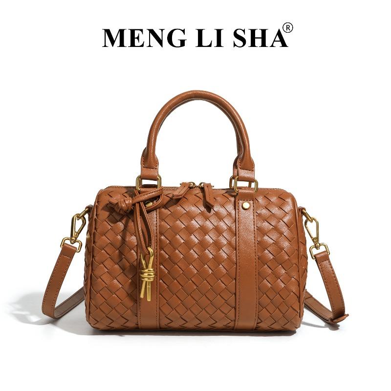 

Premium sense niche shoulder messenger bag casual simple woven bag commuter large capacity portable pillow bag коричневий