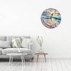 Seaside Wave Wall Clock 10 Inch Battery Operated Ocean Tropical Beach Sunset Dusk Blue Summer Hawaii Clock Silent Non-Ticking Modern Clocks