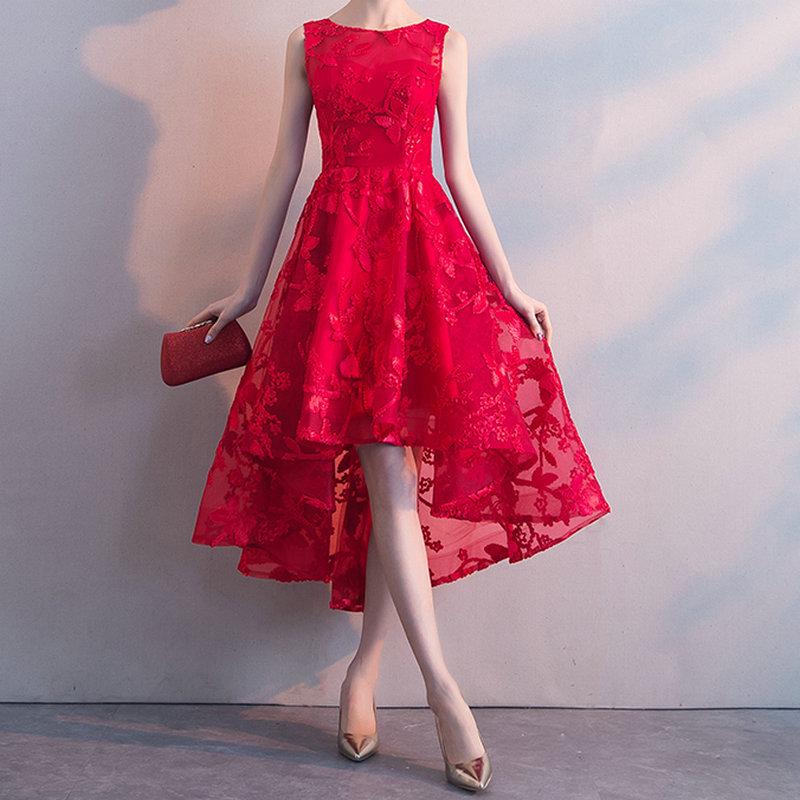 2026 Elegant Women's Banquet Gown: Short Front, Long Back - Perfect for Parties and Social Events