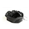 IELGY Japanese Casual Drawstring Canvas Underarm Bag, Fashionable Embroidered Thread Shoulder Pleated Padded Cotton Messenger Bag