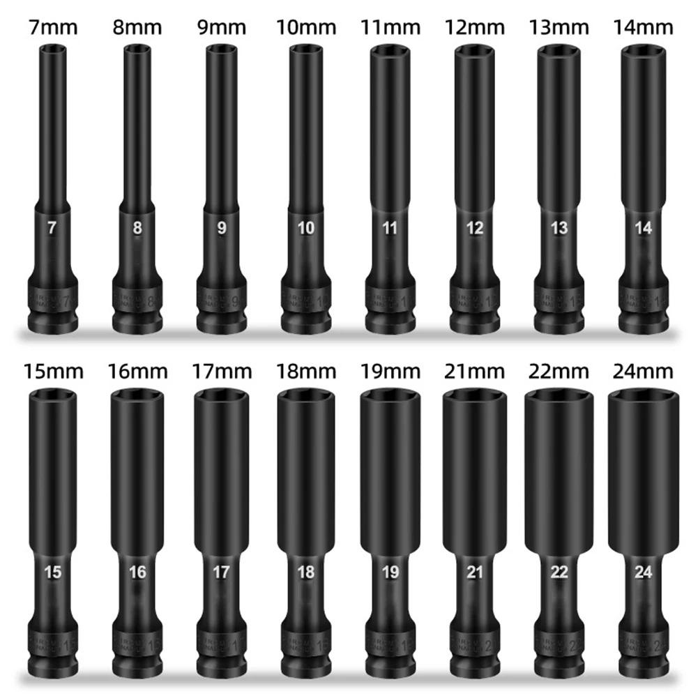 1/2 Drive Wrench Hex Head 8-24mm Adapter Spanner Converter Deep Impact Socket Tire Removal Tools