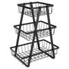 Black metal fruit basket, 3-tier