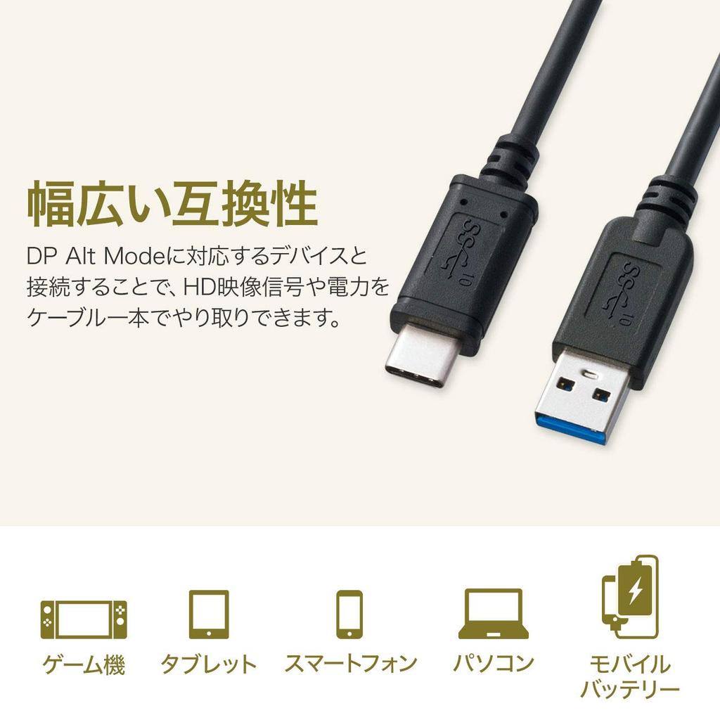 Sanwa Supply USB Gen2 to A Cable 3.1 Type-C (1m) KU31-CA10