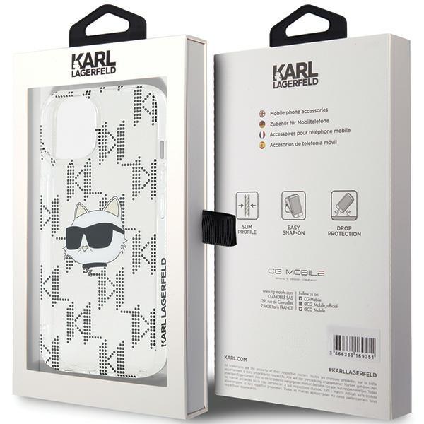 Karl Lagerfeld Klhcp15Shklpcht Iphone15 / 14 / 13 6.1 Transparent Hardcase Iml Choupette Head & Monogram
