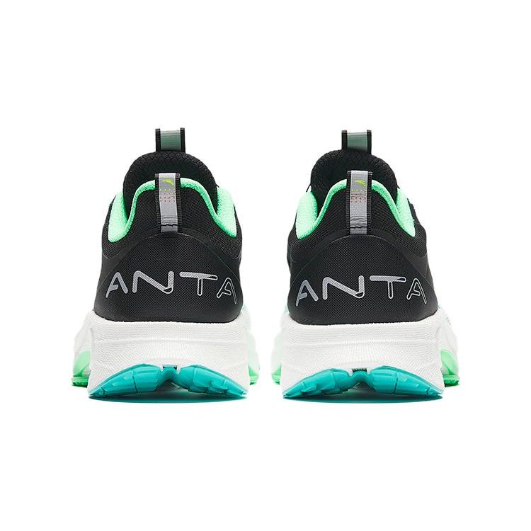 Anta Kids Non-Slip Shock Absorbing Low-Top Running Shoes Kids sneaker Black White Green 312335505-6