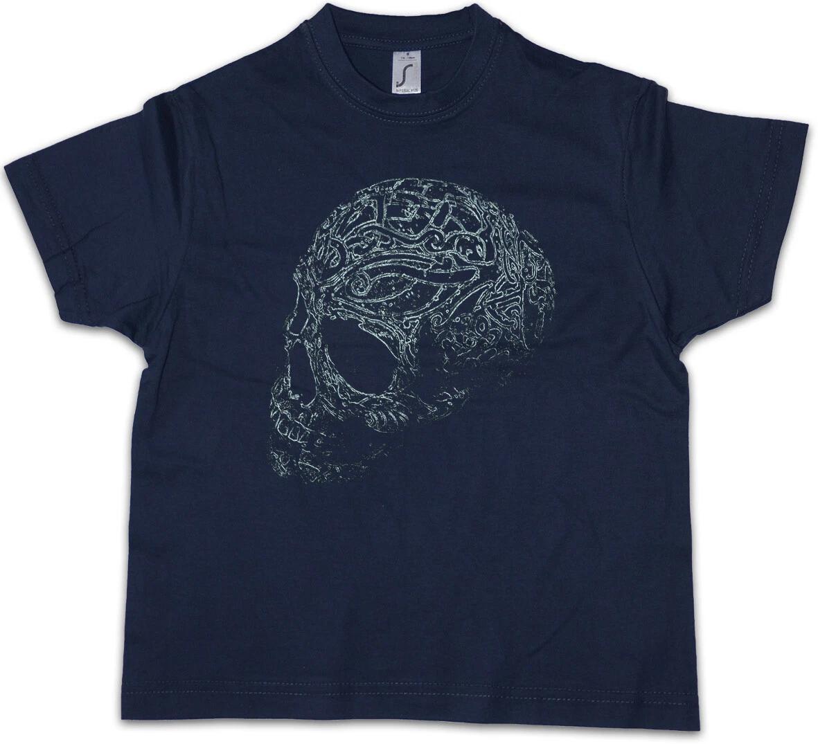 

ORNAMENT SKULL I Kids Boys T-Shirt Dead Tattoo Art Rockabilly Skeleton- 130