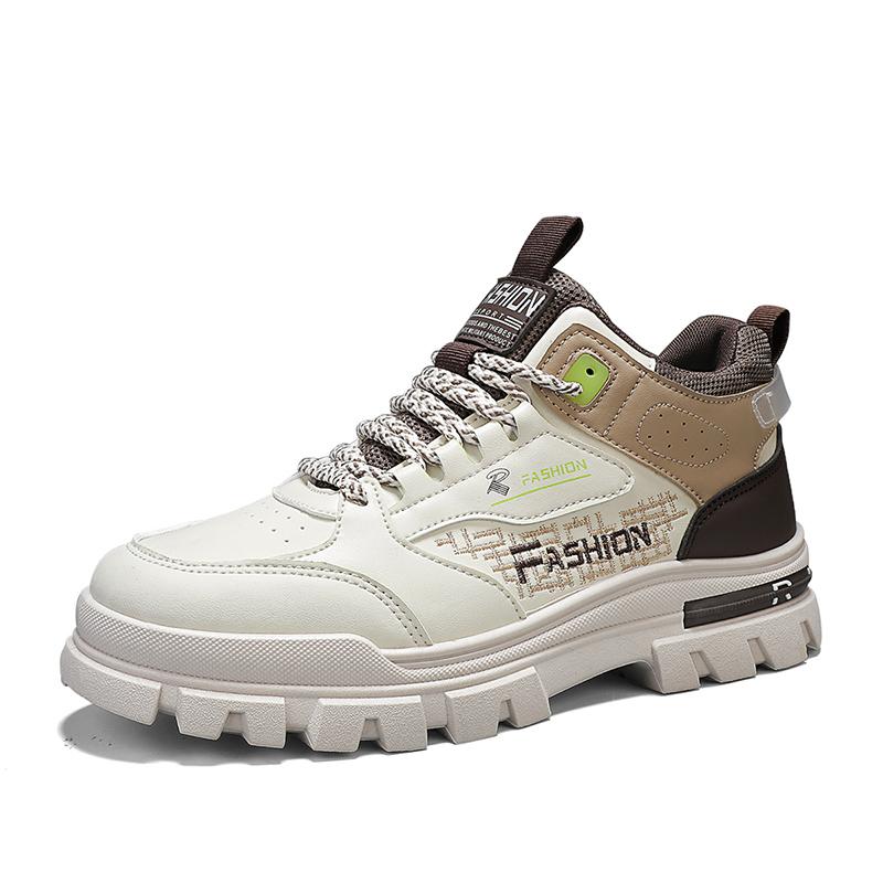 Men's workwear boots four season new anti slip soft sole comfortable labor protection shoes outdoor casual high top sports boots