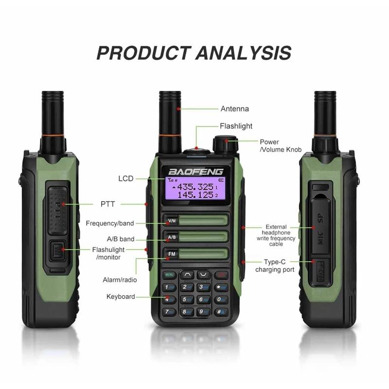 Baofeng UV16 Pro Plus V2 CB Ham FM Radio Station Two Way Amateur VHF Powerful UV16 Walkie Talkie Radios For Outdoor Hunting