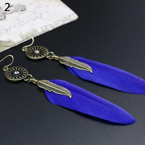 Bijuterii cercei cu pandantiv cu pene cu roată goală de epocă pentru femei