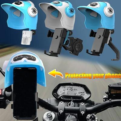 Cartoon Helmet Sunscreen Phone Stand Navigation Phone Holder  for Motorcycle Bike Accessories