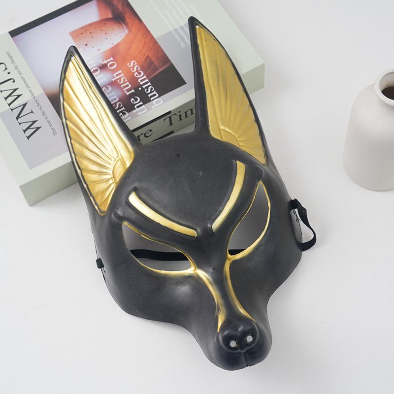 1 ks Helma Vlčí hlava Kostým Párty Show Rekvizita Starověký Egypt Vlk Cosplay Obličejová maska Halloween Maškarní ples Hračka