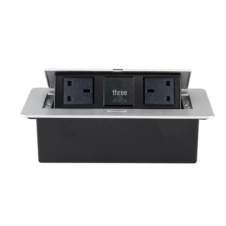 Pop-up UK Standard Desktop Multimedia Power & USB Socket for Conference Tables