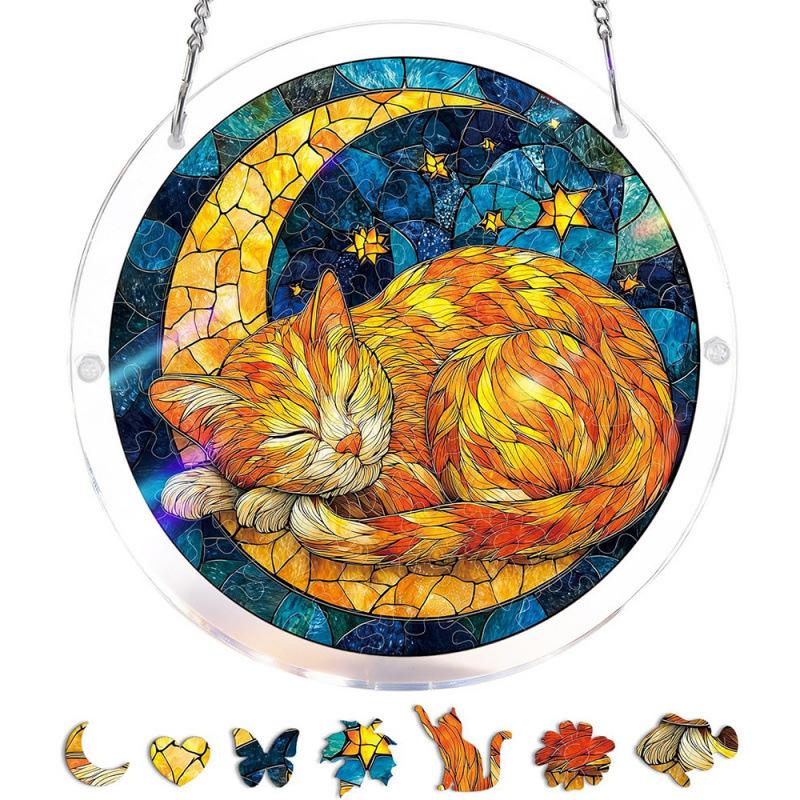 Acryl-Sonnenfänger Fenster-&Garten-Hänge-Sonnenfänger Regenbogen Innenfenster-Dekoration für Wohnzimmer Schlafzimmer Bunte Acryl-Puzzles Sonnenfänger