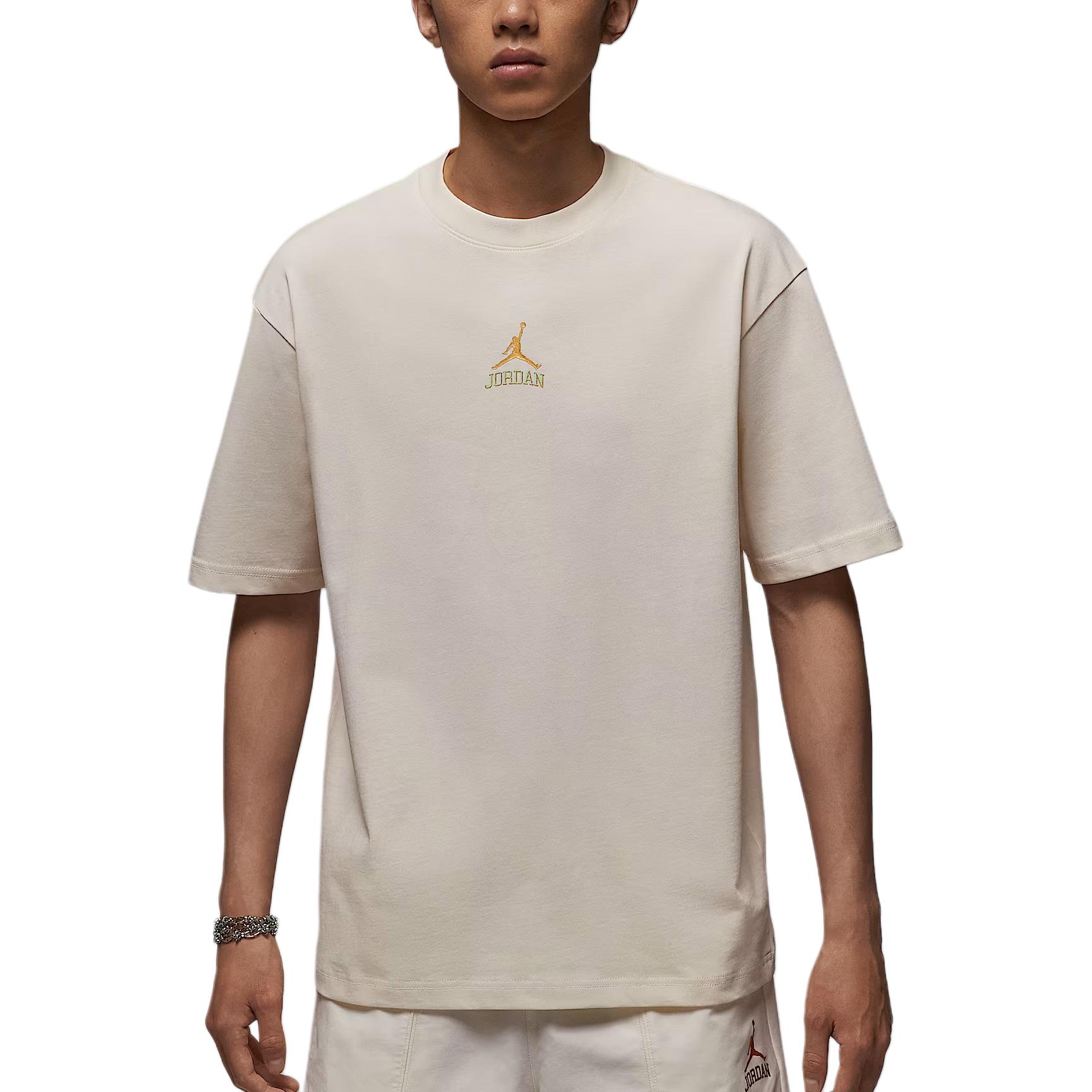 Jordan T Shirts Men s Pearl Gray Crew Neck Moderate XL