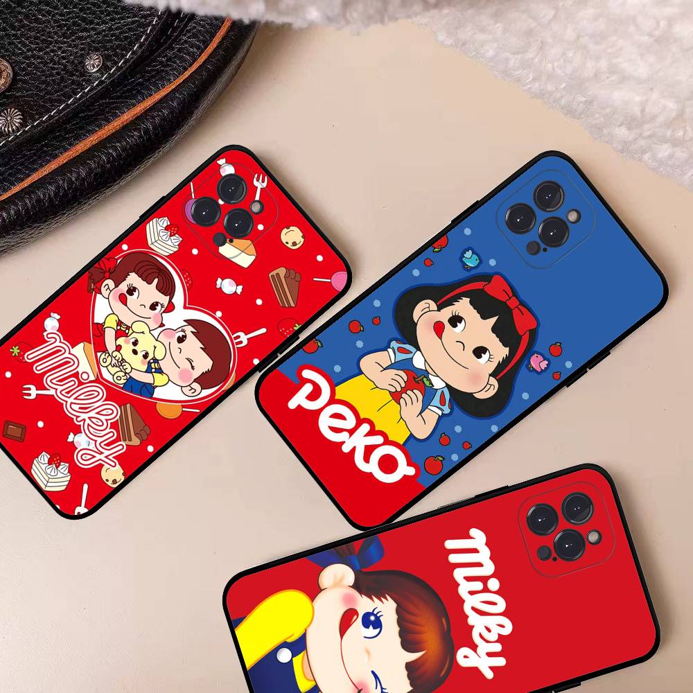 Fujiya Milky Peko Chan Handyhülle Für IPhone 16 17 Air 15 14 13 12 11 Pro Max 16E Plus Fundas