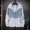 Herren Sommer Hautmäntel Herren Ultraleicht UV Sonnenschutz Große Größe Kapuzen Windbreaker Jacke Herren Gestreifte Freizeit Oberbekleidung
