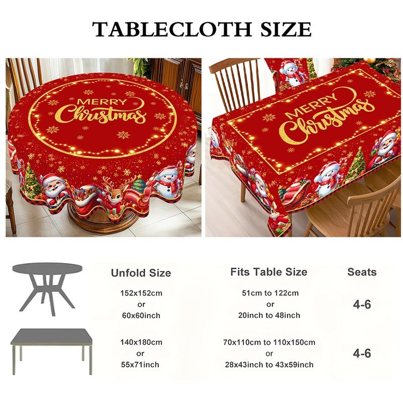 Christmas Tablecloth Christmas Decorations for Home 2026 Xmas Gifts Navidad New Year Winter Holiday Kitchen Dining Table Cover
