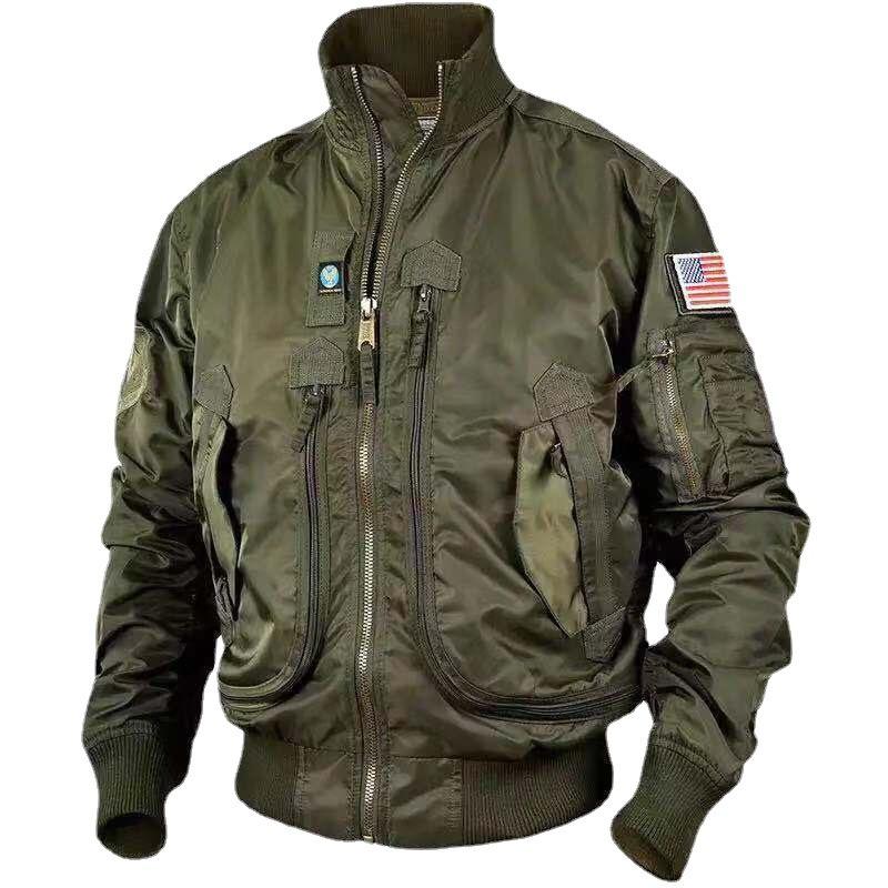 Spring and Autumn Four Seasons Air Force Pilot Single Jacket Men's Baseball Uniform Short Tactical Stand-Up Jacket