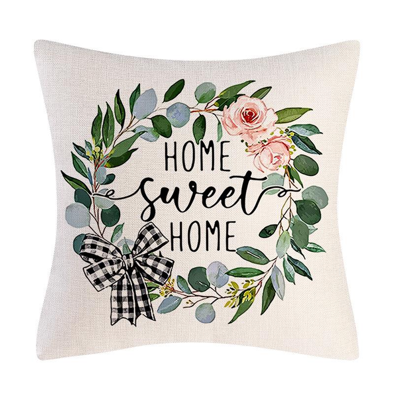 Spring Flowers Pillow Case Household Products Decorative Cushion Plant Garland Cushion Combination