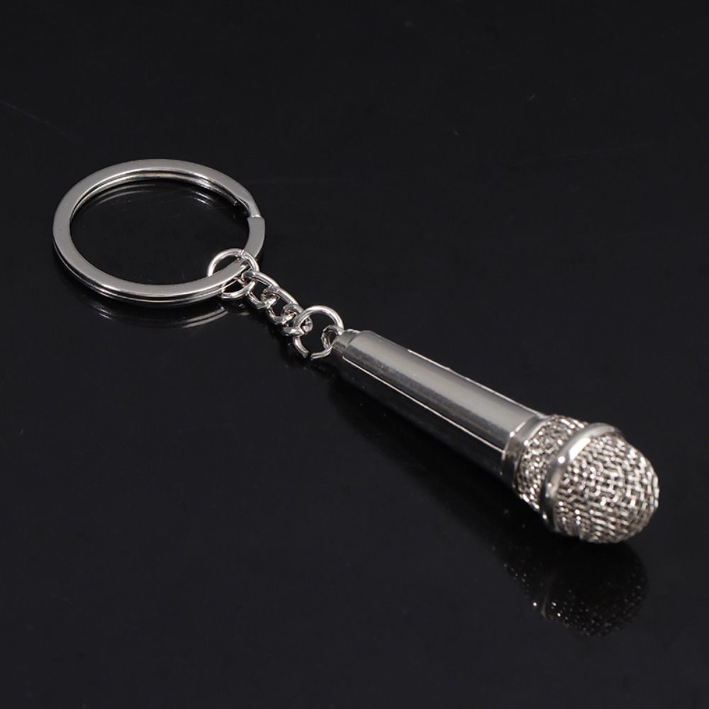 Personalized Car Key Holder Creative Pendent Key Chain Microphone Key Ring  Handbag Accessories