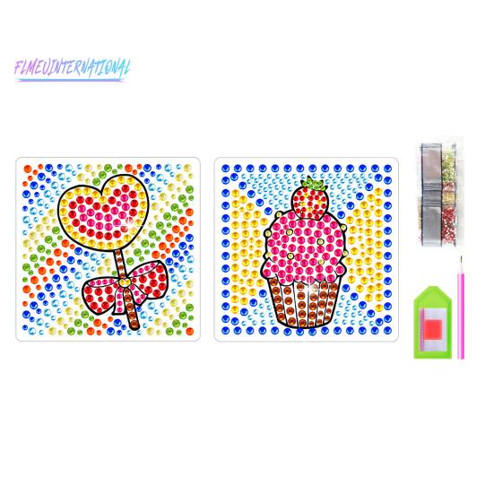 1 Set Diamant-Malerei-Aufkleber, funkelnder süßer Cartoon, DIY-Strassstein-Aufkleber-Set für Wanddekorationen zu Hause