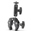 R094 Multi-functional Super Clamp   Mount Clamp Dual 360 degrees  Rotatable  head Aluminum Alloy with 1Celsius4 Inch Screw 3Celsius8 Inch Thread