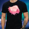 T-Shirt Herren Rosa Mondlandschaft Motiv Baumwolle Größe XS Bis 5XL