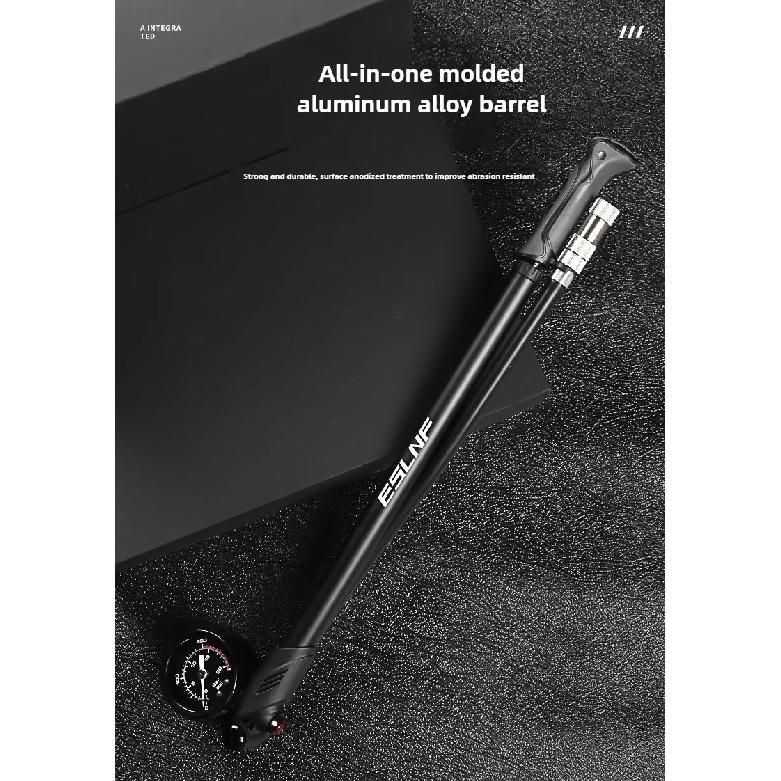 Pompa Aria Portatile ad Alta Pressione 300psi ESLNF per Bici con Manometro per Forcella e Ammortizzatore Posteriore Bicicletta da Montagna
