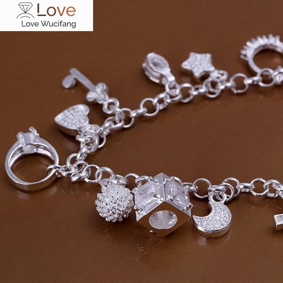 Sale Valentine Gift Charm 925 Sterling Silver Jewelry Fashion Bracelets Cute Women Lady Wedding Charms