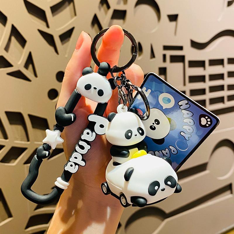 Panda Stylish Baby Bumper Car Keychain Perfect For Bags And Car Keys Silicone Accessory