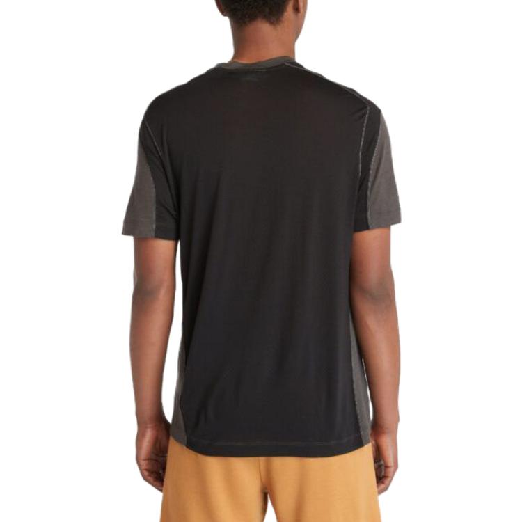 Timberland X Icebreaker Collaboration Solid Color Breathable Mesh Crew Neck Short Sleeve T-Shirt Men Tops Brown A6J7QDV1