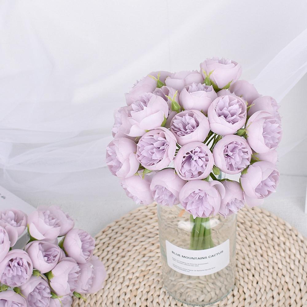

27 Heads Emulational Peony Silk Bride Flower DIY Artificial Peony Bouquet Garden фіолетовий