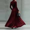 European and American Women's High Neck Long Sleeve Evening Gown Skirt