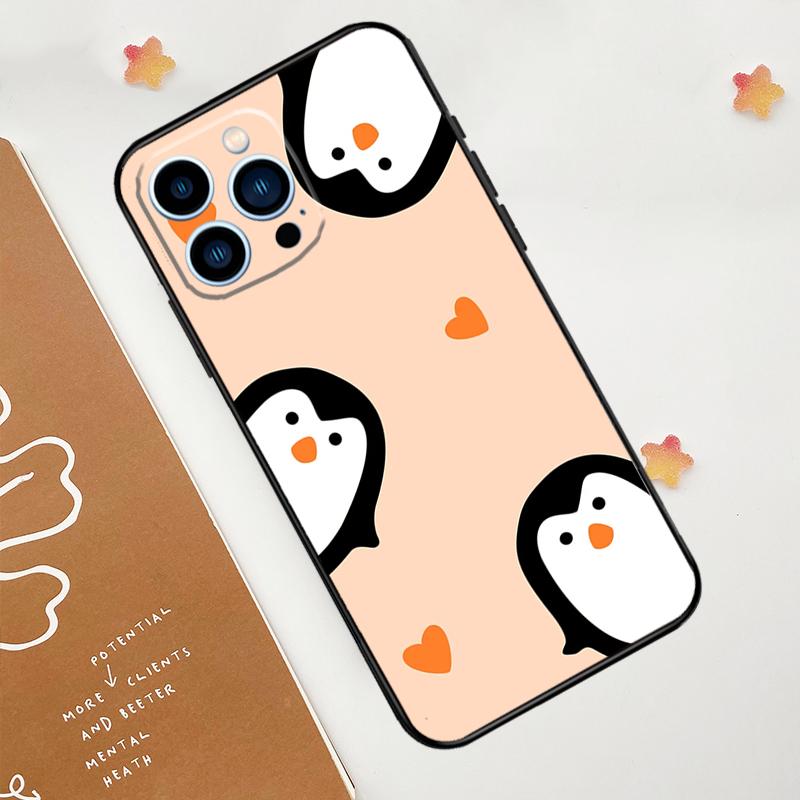 

Милый Кавайный Чехол-Пингвин для iPhone 17 Pro Max 11 14 15 16 Pro Max 12 13 mini 16 Plus 16e 17 Air Funda iPhone 14 Plus