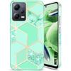 Case - E.F.CONNECTION - For Xiaomi Redmi Note 12 5G - Turquoise Marble Pattern - Shockproof Protection - Chic Design