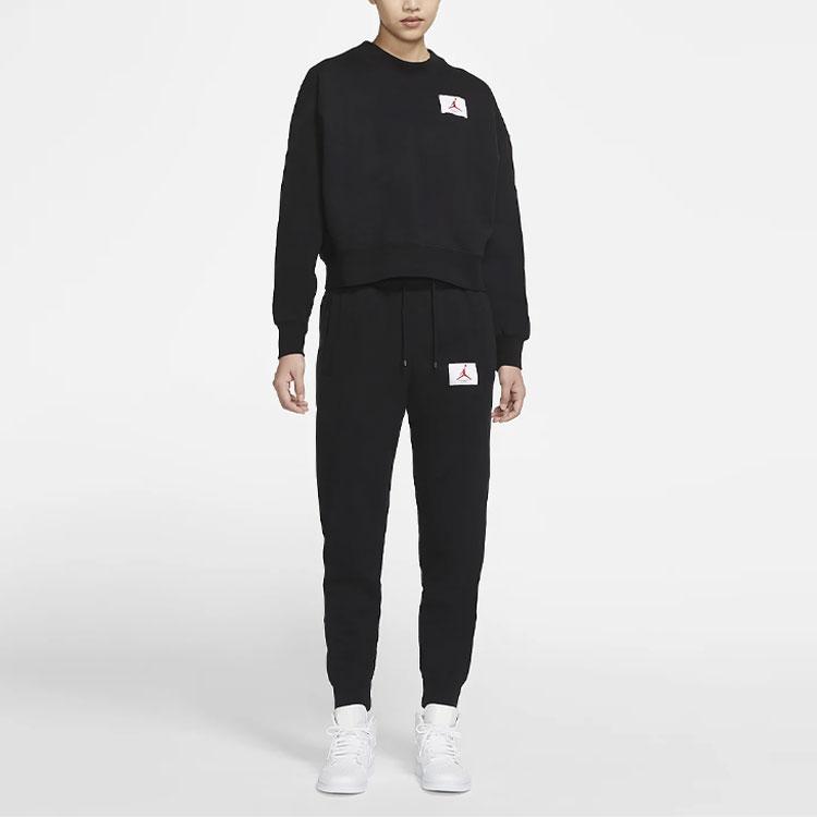 Jordan Flight Short Logo Crew Neck Sweatshirt Women Sweatshirt Black CV7786-010