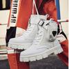 New Fashion Men's White Boots Autumn Winter Superstar Pocket Motorcycle Shoes Men Platform Boots Comfort Leather Ankle Boots Man