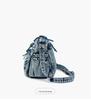 Women's Retro Washed Denim Multi-Pocket Crossbody and Backpack - Casual Niche Design