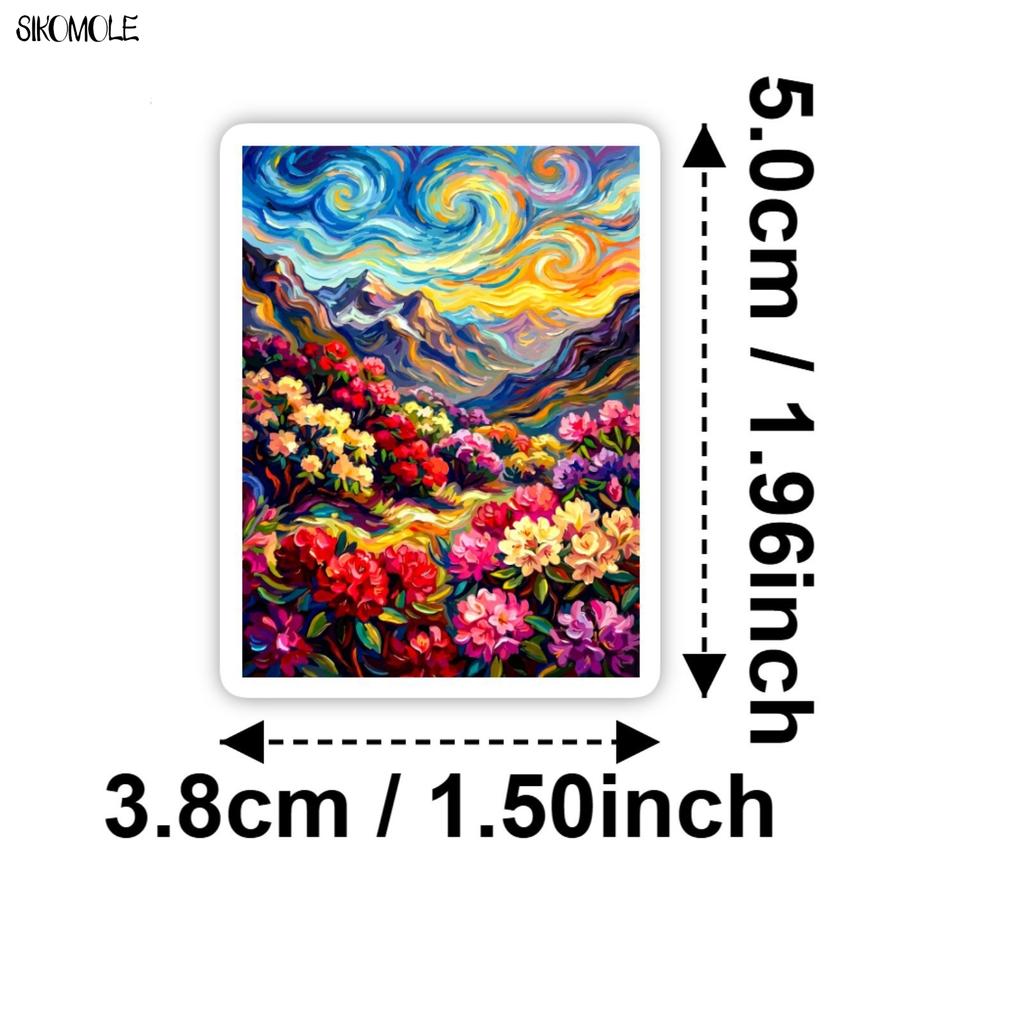 10 30 50Pcs Cartoon Oil Painting Landscape Stickers Book Diy Skateboard Toys Guitar Luggage Suitcase Decoration Graffiti Sticker