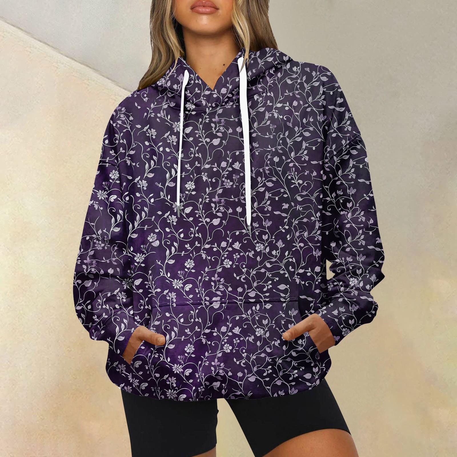 

Женская модная повседневная толстовка с длинным рукавом и капюшоном с принтом M