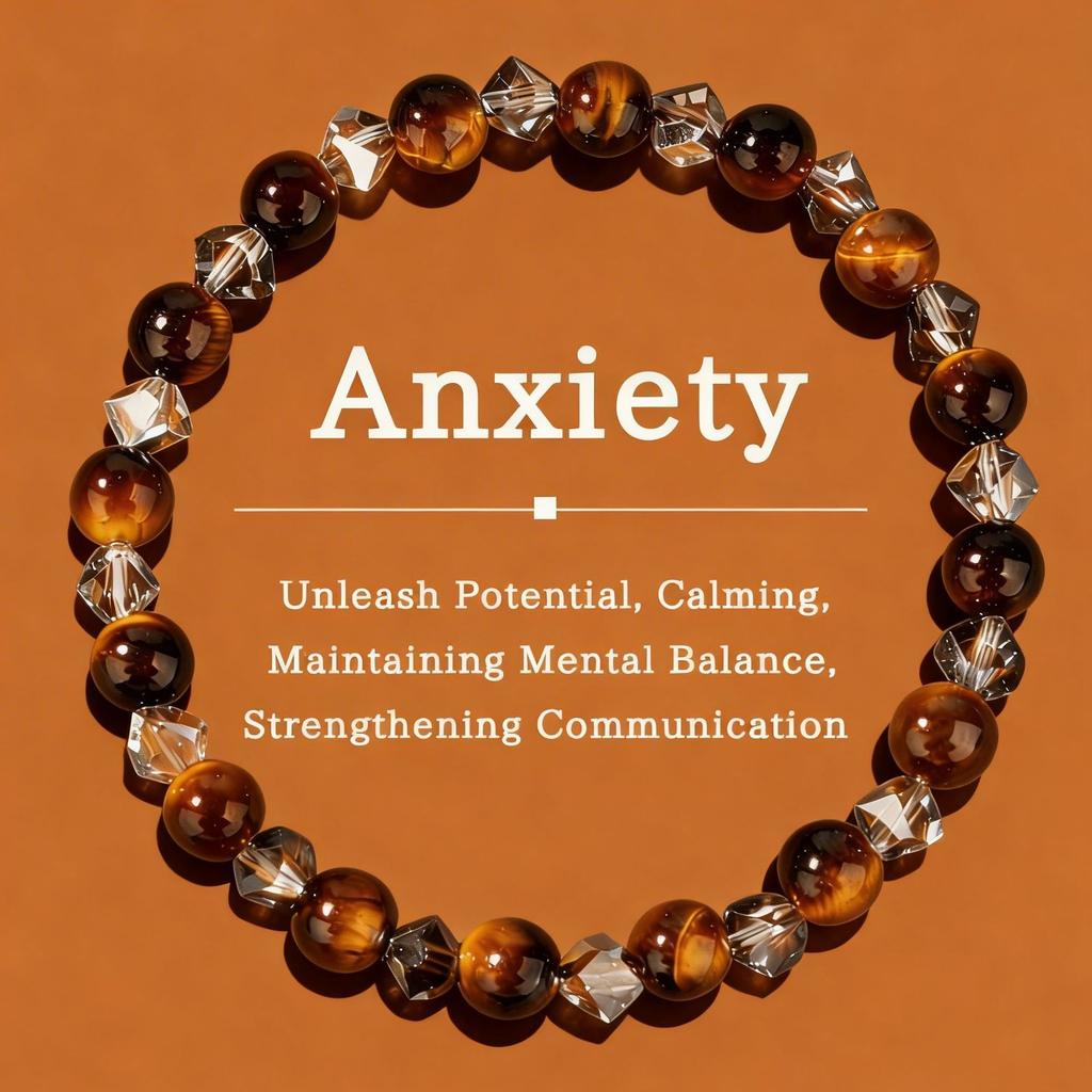 Festliche Geschenke Tigerauge Klarer Kristall Quadratisches Perlenarmband Natürlicher Modeschmuck Für Männer Frauen Tägliches Tragen Geschenk